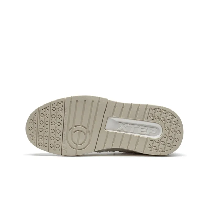 XTEP Donglaiye Wear-Resistant Low-Top Skateboard Shoes Women's White-3