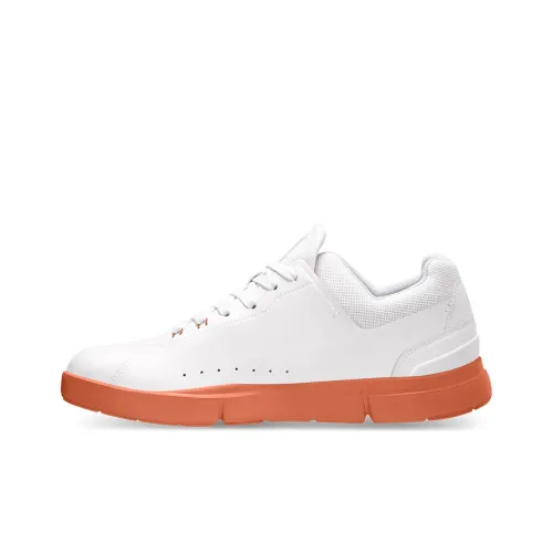 On THE ROGER Skateboard Shoes Men Low-Top White/Burnt Orange