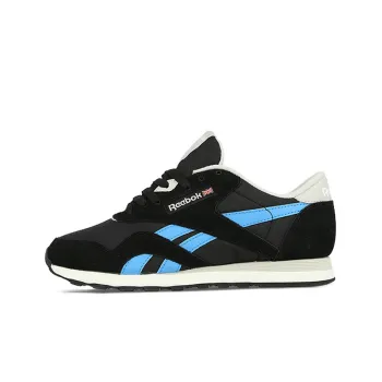 Reebok Classic Nylon Running Shoes Men Low-Top Black/Blue