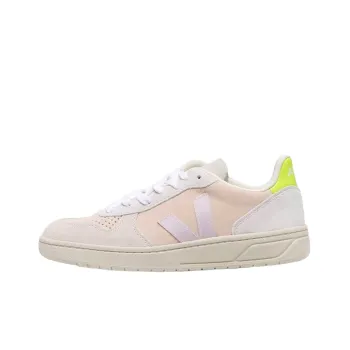 VEJA V 10 Low Top Sneakers 'Beige Light Purple Neon Yellow' Women's