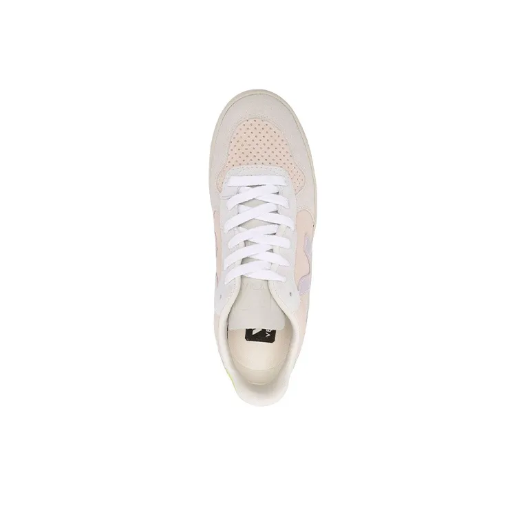 VEJA V 10 Low Top Sneakers 'Beige Light Purple Neon Yellow' Women's-4