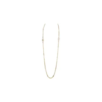 CHANEL Necklaces Women's Gold/Pearl White