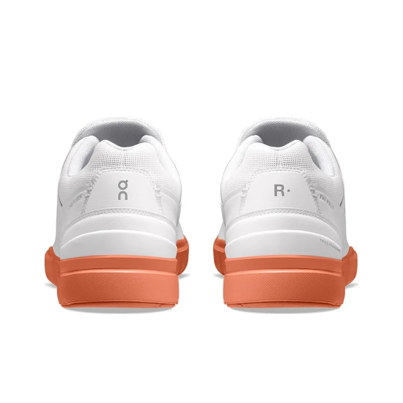 On THE ROGER Slip Resistant, Abrasion Resistant, Lightweight Low Top Skateboard Shoes Men's White Burnt Orange-4