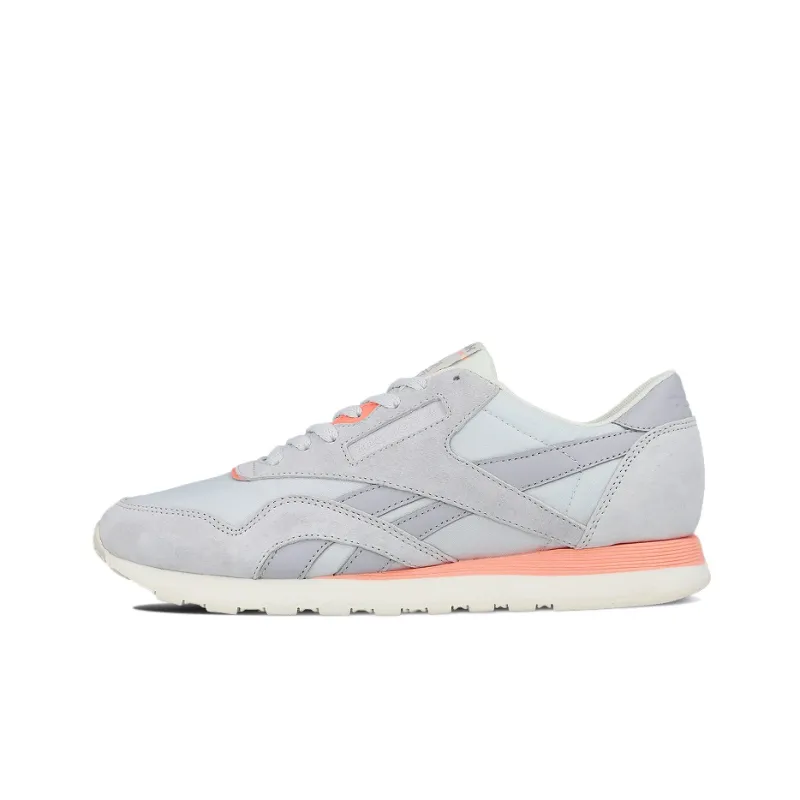 Reebok Classic Nylon Running Shoes Men Low Top Dark Gray-0