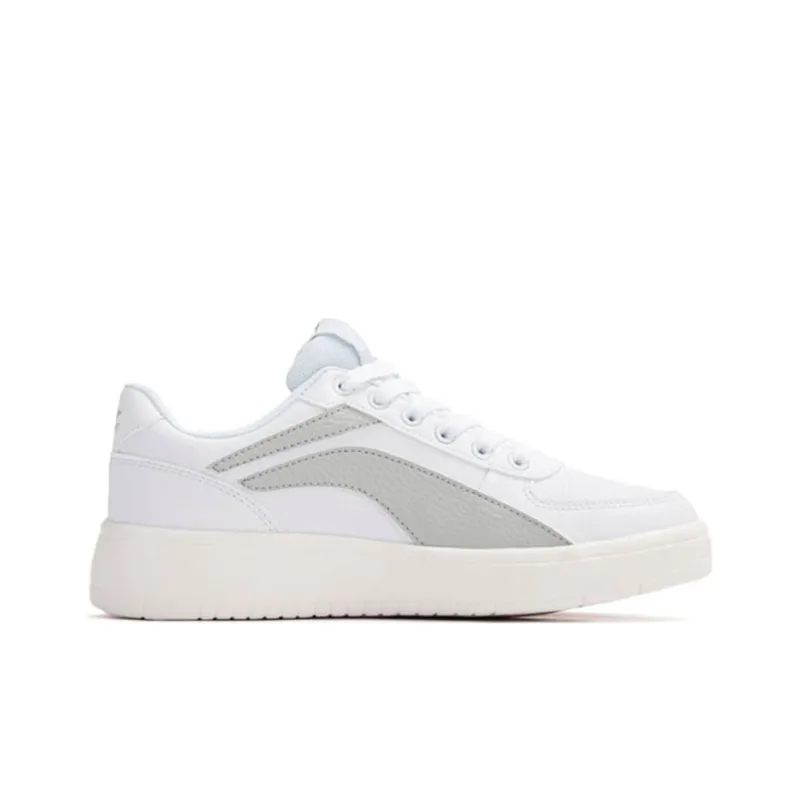 LiNing Anti Slip Wear Resistant Low Top Skateboard Shoes Men's White Gray-1