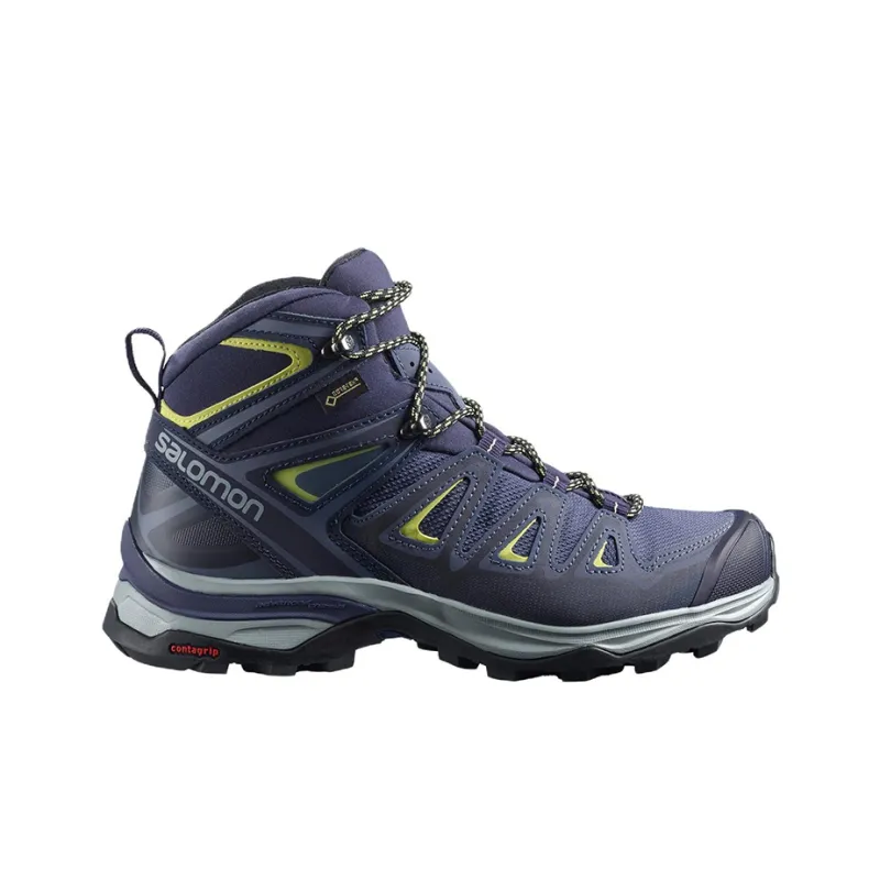 SALOMON X Ultra 3 Mid Gore Te Abrasion Resistant High Top Hiking Shoes Women's Blue-1