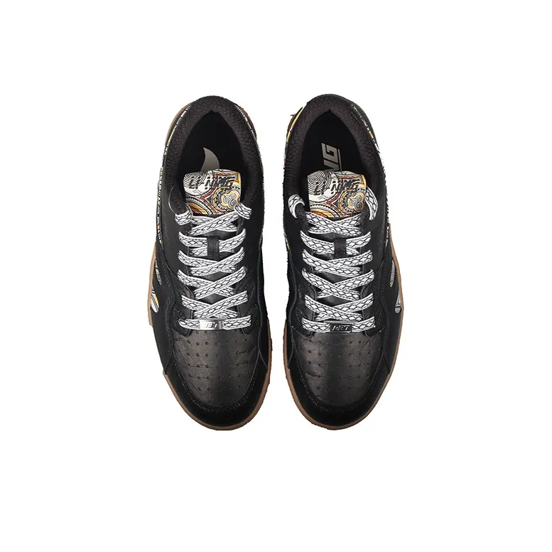 LiNing 937 Deluxe Low Lightweight And Breathable Low Top Skateboard Shoes Men's Black Brown-3