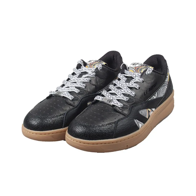 LiNing 937 Deluxe Low Lightweight And Breathable Low Top Skateboard Shoes Men's Black Brown-2