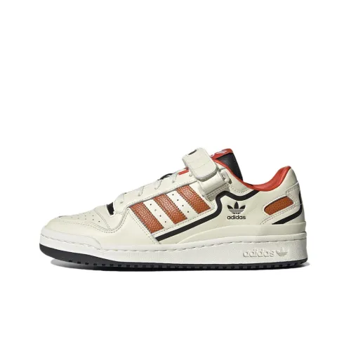 Adidas Originals FORUM Skateboard Shoes Unisex Low-Top Off White/Orange Brown/Black