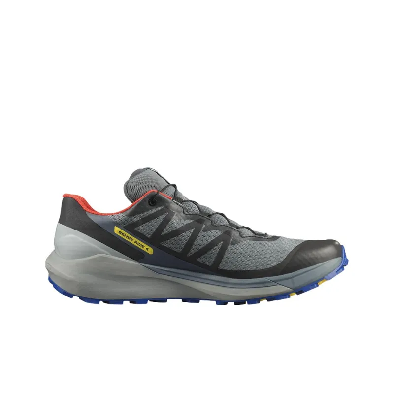 SALOMON Sense Ride 4 Abrasion Resistant Breathable Low Top Trail Running Shoes Men's Gray-1