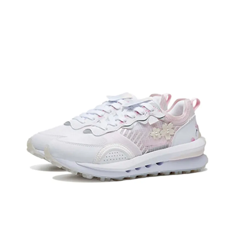 LINING Square Circle V2 Casual Shoes Women's Low Top Standard White/Primrose Pink-2
