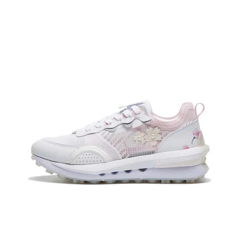 LINING Square Circle V2 Casual Shoes Women's Low Top Standard White/Primrose Pink-0