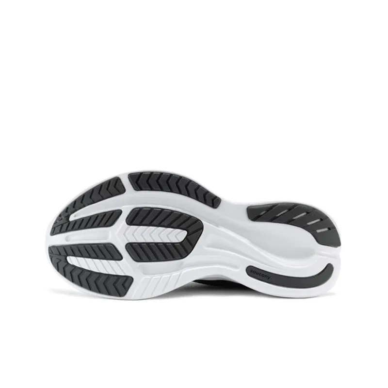 Saucony Ride 15 Cushioned Anti Slip Wear Resistant Breathable Lightweight Low Top Running Shoes Women's Black White-4