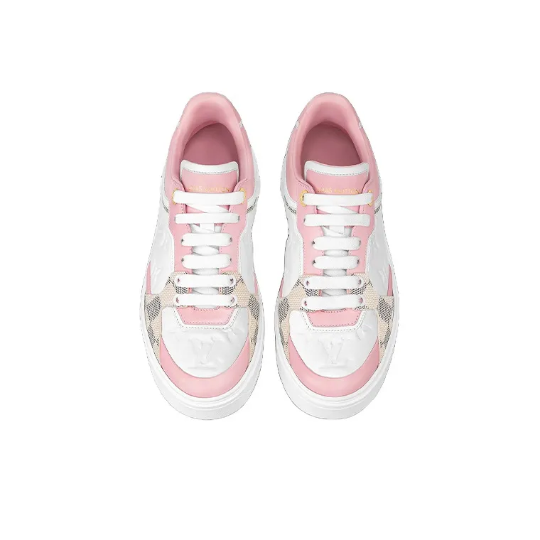 LOUIS VUITTON Time Out Sneakers 'White With Plaid And Logo Monogram' Women's-4