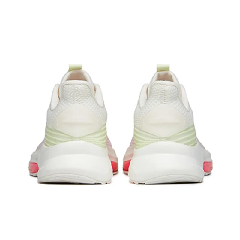 Anta Abrasion Resistant Slip Resistant Low Top Running Shoes Women's White Pink Green-3