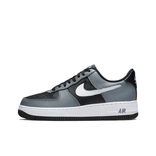 Nike Air Force 1 Low Grey Black Cut Out Swoosh