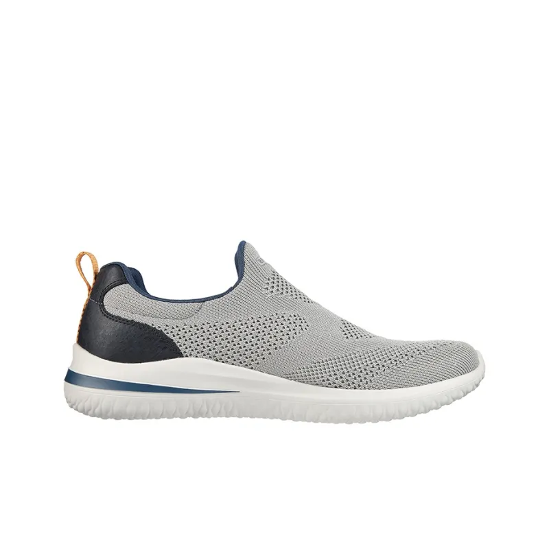 Skechers Delson 3.0  Fairfield Cushioning Anti Slip Wear Resistant Breathability Low Top Casual Shoes Men's Gray-1