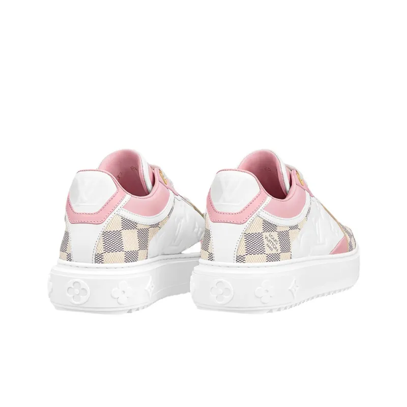 LOUIS VUITTON Time Out Sneakers 'White With Plaid And Logo Monogram' Women's-3