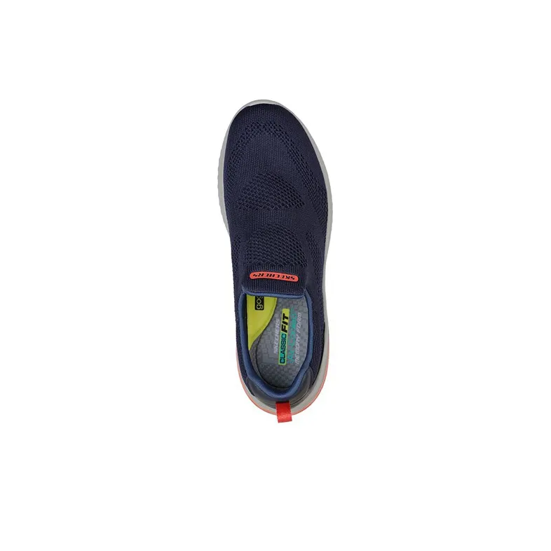 Skechers Delson 3.0 Cushioning Anti Slip Wear Resistant Breathability Mid Top Casual Shoes Men's Navy-3