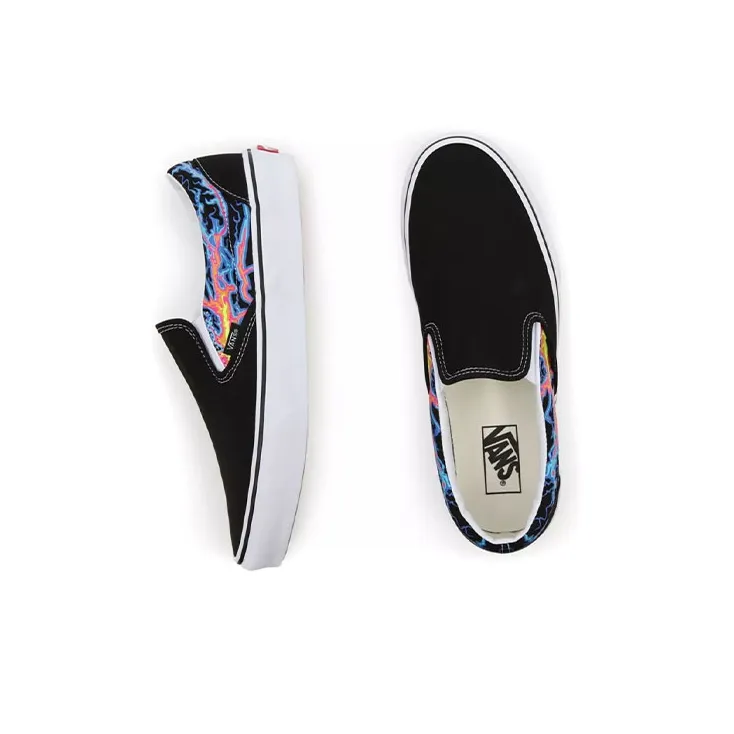 Vans Electric Flame Classic Slip On 'Black Red'-3