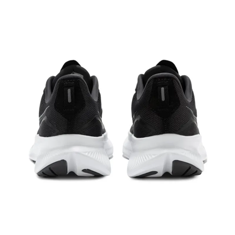 Saucony Ride 15 Cushioned Anti Slip Wear Resistant Breathable Lightweight Low Top Running Shoes Women's Black White-3
