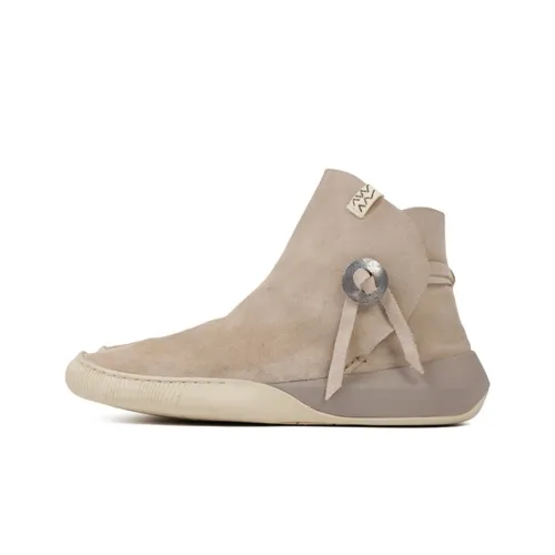 Visvim Gila Moc Casual Shoes Men High-Top Beige