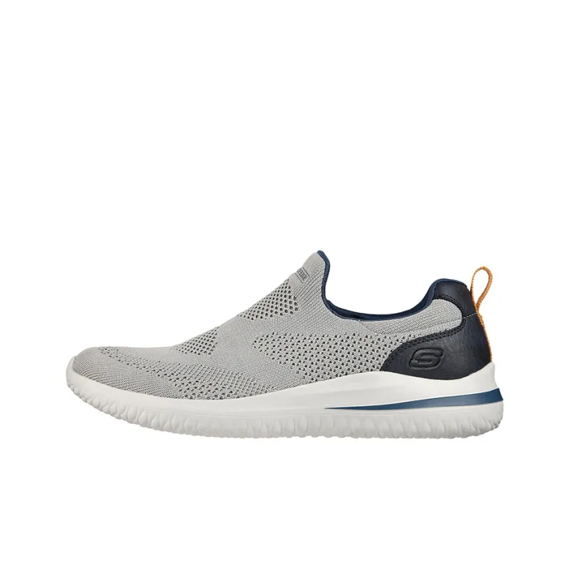 Skechers Delson 3.0  Fairfield Cushioning Anti Slip Wear Resistant Breathability Low Top Casual Shoes Men's Gray-0