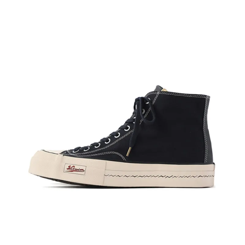 Visvim Skagway Hi Patten Stylish Skateboarding Shoes Men's Marine Blue-0