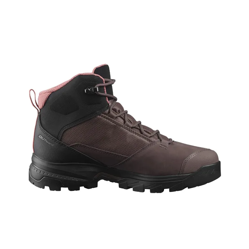 SALOMON Hiking / Trekking Shoes Women's High Top Black Coffee-1