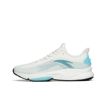 Anta Cushioned Slip-Resistant Abrasion-Resistant Breathable Low-Top Running Shoes Men's White Blue