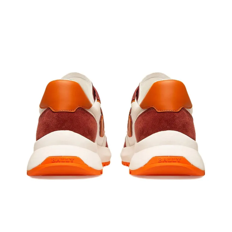 BALLY Demmy Cushioned Slip Resistant Abrasion Resistant Breathable Low Top Casual Shoes Men's White Red Orange-3