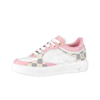 LOUIS VUITTON Time Out Sneakers 'White With Plaid And Logo Monogram' Women's