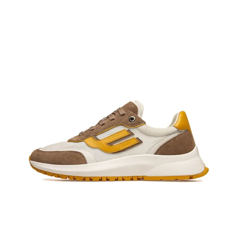 BALLY Demmy Cushioning Anti-Slip Wear-Resistant Breathability Low-Top Casual Shoes Women's White Yellow Umber-0