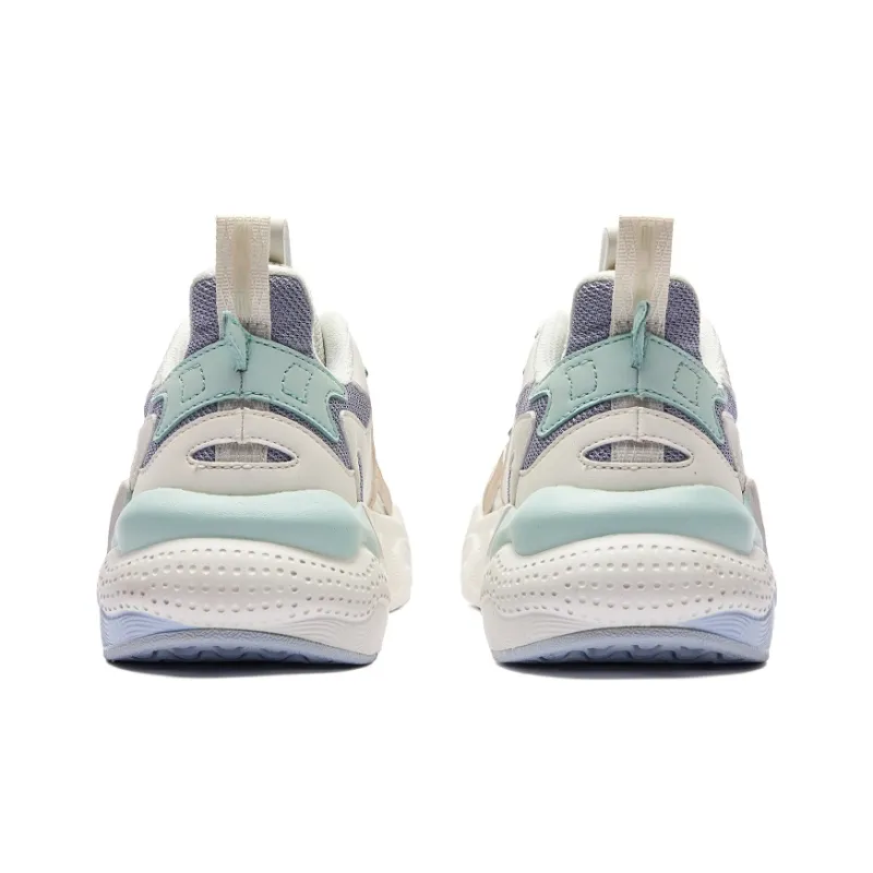 Erke Xun Wu Yandang Qu Lightweight Low Top Sports Casual Shoes Women's White Purple-3