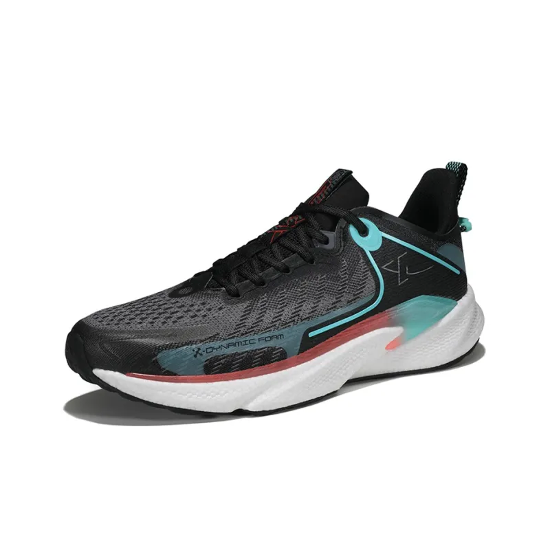 XTEP Cushioning Anti Slip And Wear Resistant Low Top Running Shoes Men's Black Gray Green-2