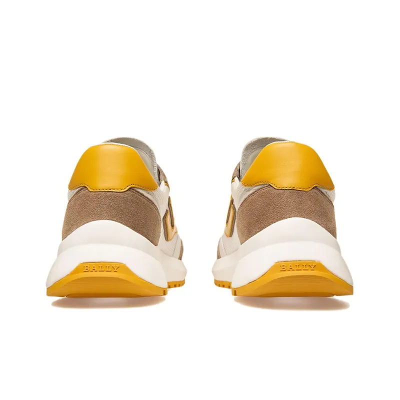 BALLY Demmy Cushioning Anti-Slip Wear-Resistant Breathability Low-Top Casual Shoes Women's White Yellow Umber-3
