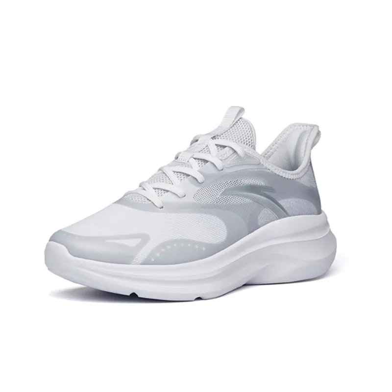 Anta Leaves 2.0 Cushioning Anti-Slip And Wear-Resistant Low-Top Running Shoes Women's Gray White Silver-2