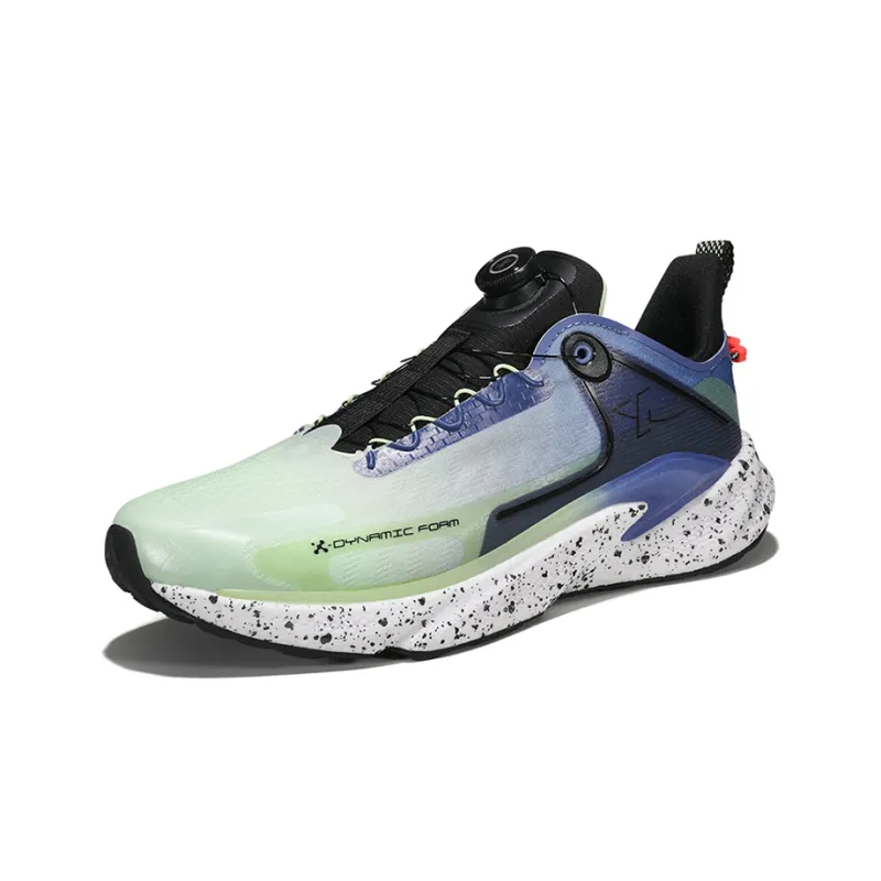 XTEP Power Nest 2.0 Cushioning Anti Slip Wear Resistant Breathability Low Top Running Shoes Men's Green Blue-2