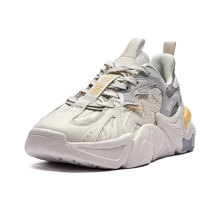 Erke Xun Wu Yandang Qu Breathable, Lightweight, And Abrasion Resistant Low Top Sports Casual Shoes Women's Gray-2