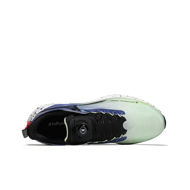 XTEP Power Nest 2.0 Cushioning Anti Slip Wear Resistant Breathability Low Top Running Shoes Men's Green Blue-4
