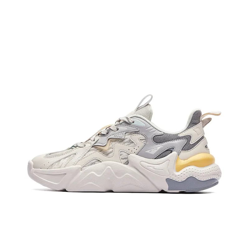 Erke Xun Wu Yandang Qu Breathable, Lightweight, And Abrasion Resistant Low Top Sports Casual Shoes Women's Gray-0