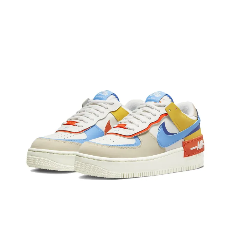 Nike Air Force 1 Low Shadow Sail Game Royal Rush Orange University Blue Women's-2