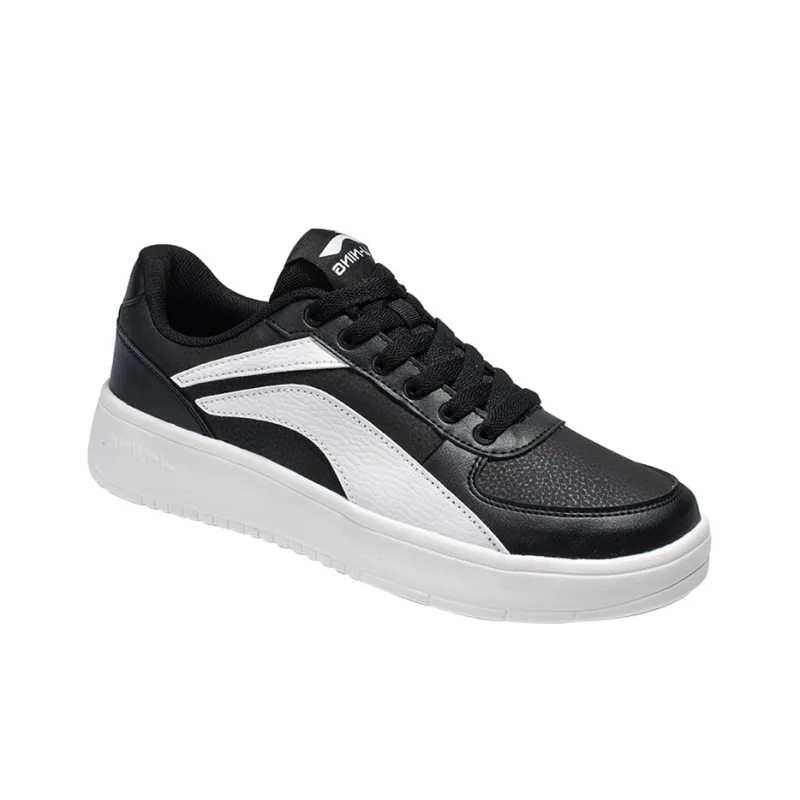 LiNing Anti Slip Wear Resistant Low Top Skateboard Shoes Men's Black White-1
