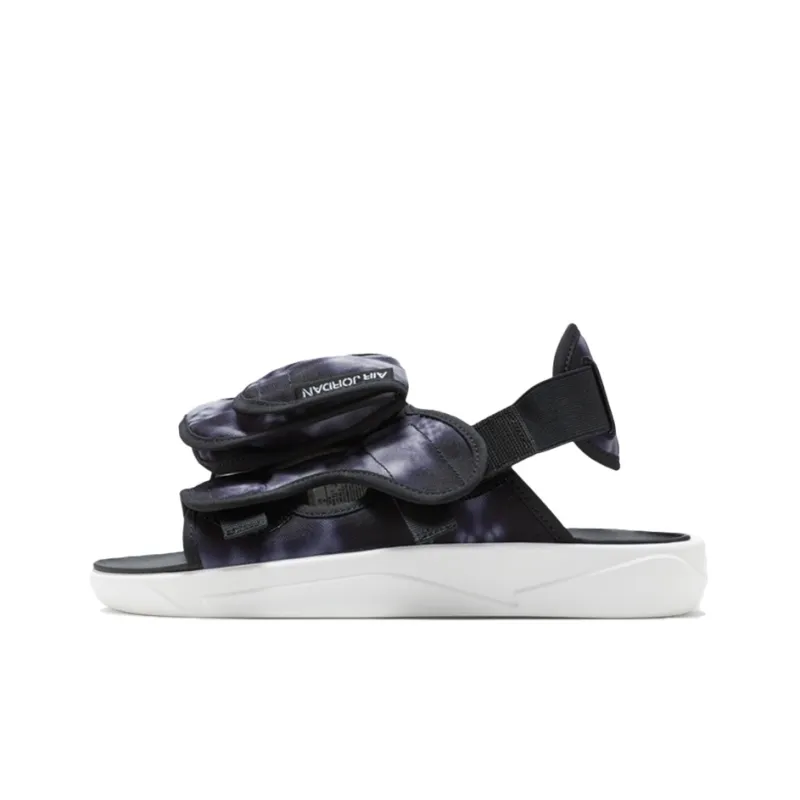 JORDAN Ls Slide Cozy Non Slip Outdoor Sports Sandals Black White Tie Dye 'Black White'-0