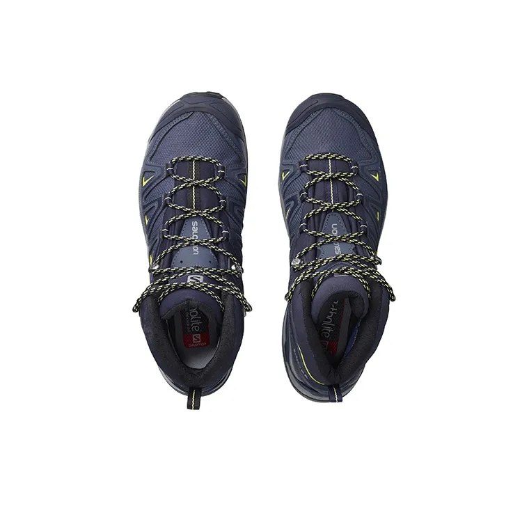 SALOMON X Ultra 3 Wide Mid Gore-Te Wear-Resistant Mid-Top Trekking Shoes Women's Indigo-3