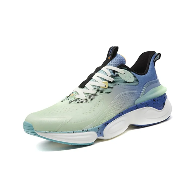 XTEP Polygon 3.0 Breathable Low Top Running Shoes Men's Green Blue Gradient-1