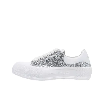 Alexander McQueen Glitter Deck Plimsoll 'Silver' Women's
