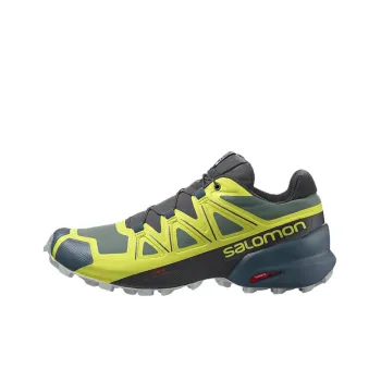 SALOMON Speedcross 5 Abrasion Resistant Low Top Trail Running Running Shoes Men's Black Yellow