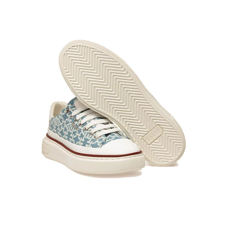 BALLY Maily Low Top Stylish Skateboarding Shoes Women's Blue White-4
