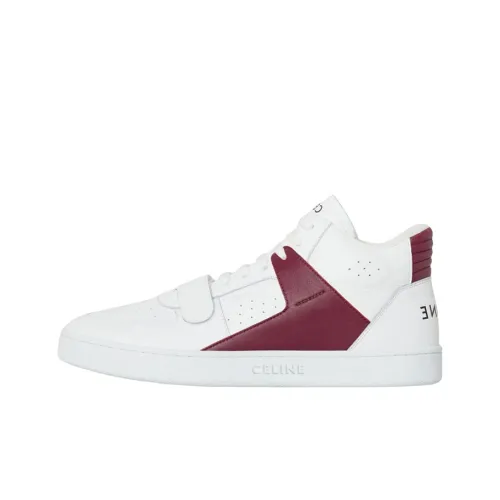 CELINE Skateboard Shoes Women's Mid-Top White